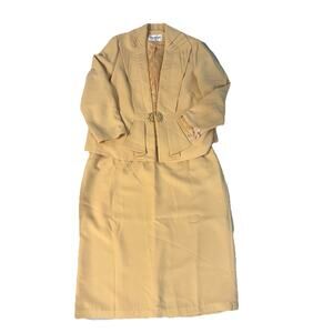 Nina Massini Gold 3 Piece Women's Formal Skirt Suit Size 24W